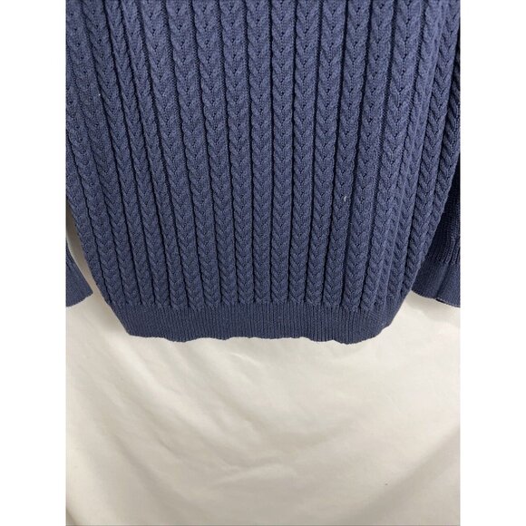 Levelwear Salute Sweater Mens Size M Cotton Cable Knit Preppy - Picture 3 of 13